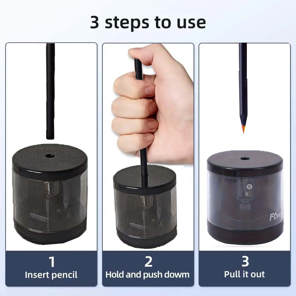 1 Stück Einfacher zylindrischer Einloch-Elektrospitzer Klein Tragbar Büroaccessoires, Geeignet für Schulen, Büros