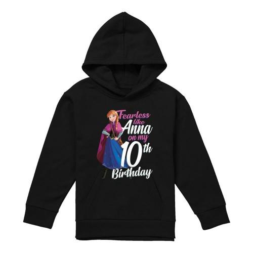 Frozen Childrens/Kids Fearless Like Anna 10th Birthday Pullover Hoodie