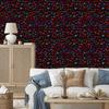 Neon Glitter Hearts Wallpaper Black, Burgundy and Maroon 50x1000