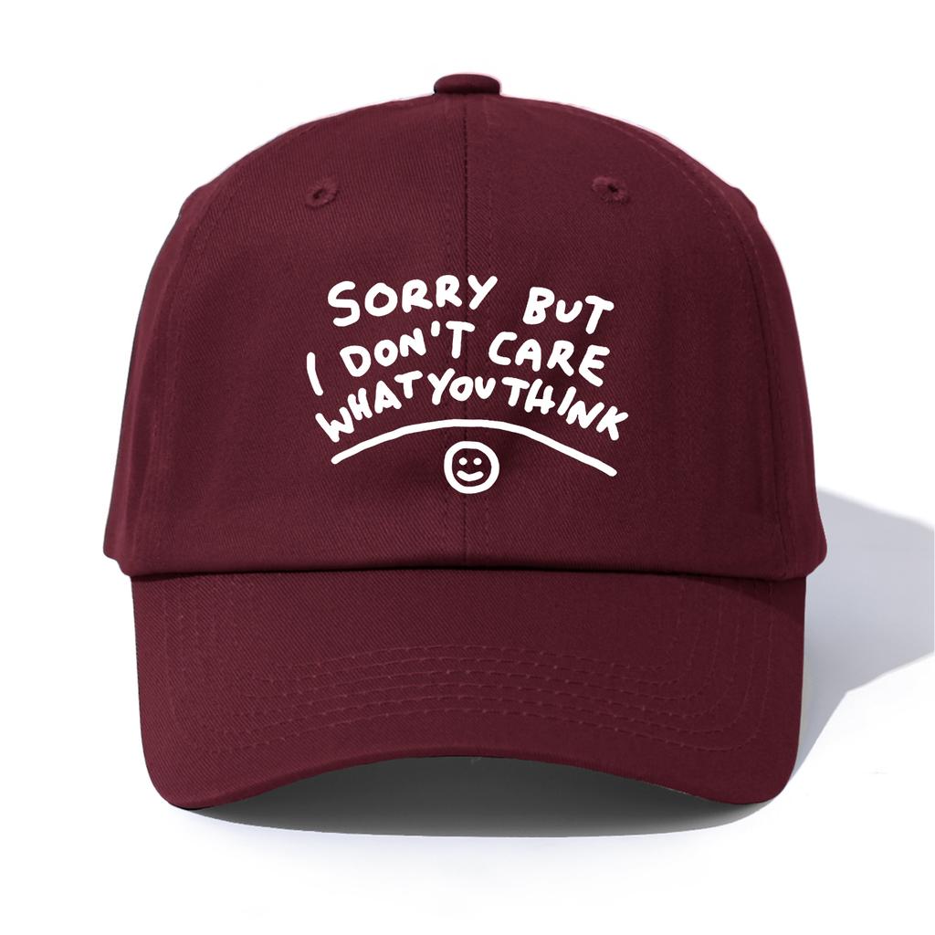 1pc Sorry Print Baseball Cap for Adults, Minimalist Retro Style Casual Soft Adjustable Dad Hat, Perfect As Gift