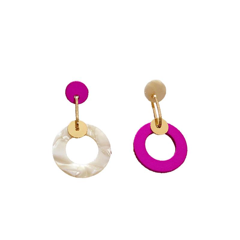 Silver needle European and American exaggerated large circle earrings, unique design sense asymmetrical earrings, light luxury niche high-end earrings
