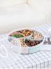 Divided Serving Tray Snack Plate with Lid Fruit Plates Compartment Candy Box Multi-function Food Storage Tray Household Gadgets