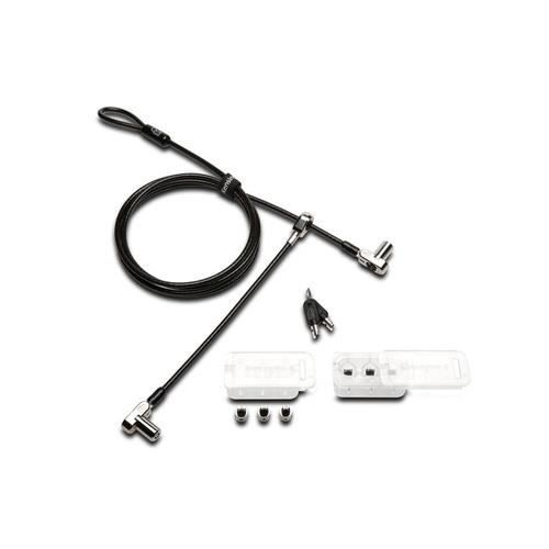 Câble De Sécurité - KENSINGTON - 3 En 1 - 2 Verrous À Clé - Compatible Avec Toutes Les Encoches - Argent
