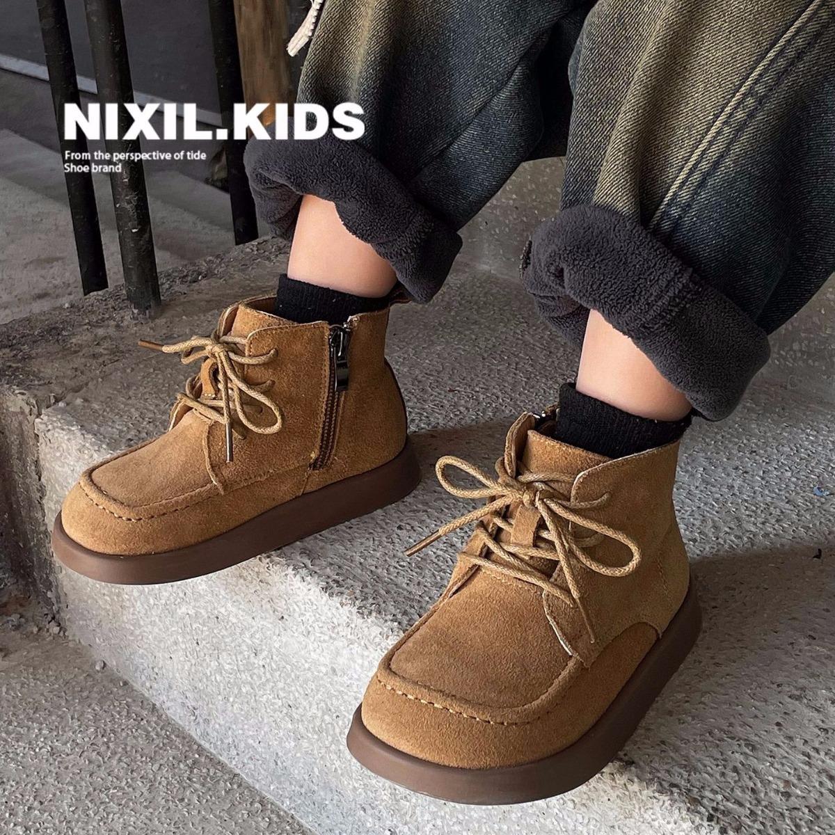 

Children Snow Boots Girls Warm Plush Geniune Leather Winter Boots Boys Soft Sole Suede Outdoor Ankle Boots Size 22-33 33 верблюд