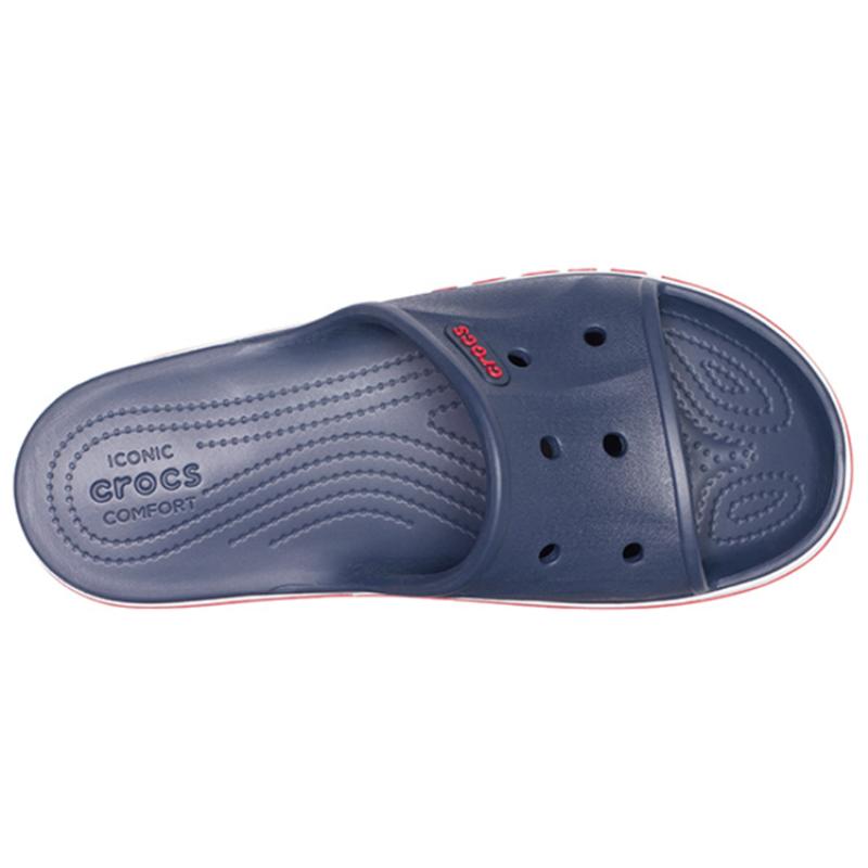 Crocs Bayaband Printed Logo Embossed EVA Silent Slippers Sandals Unisex Blue White Red