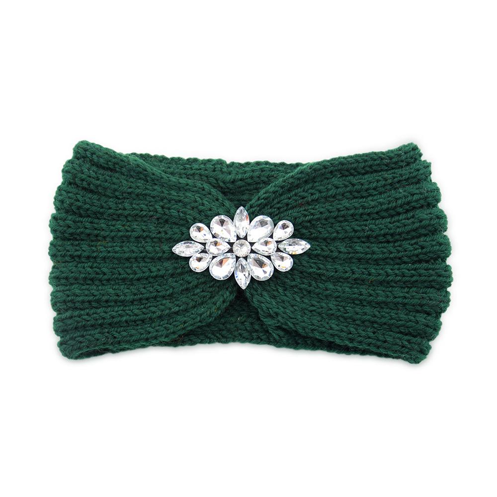 

Элегантные женские вязаные повязки для волос со стразами, защита ушей, повязка на голову, чехол на голову, для умывания лица, для упражнений, для йоги, теплая шерстяная повязка на голову