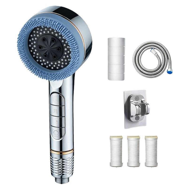 Water Saving High Pressure Filter Shower Head 4 Sprays Setting Massage Hand Showerhead For Enhanced Bath Experience