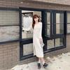 French Velvet Temperament Long-sleeved Dress Women's Spring New Pleated Waist Thin Inner Bottom Long Dress