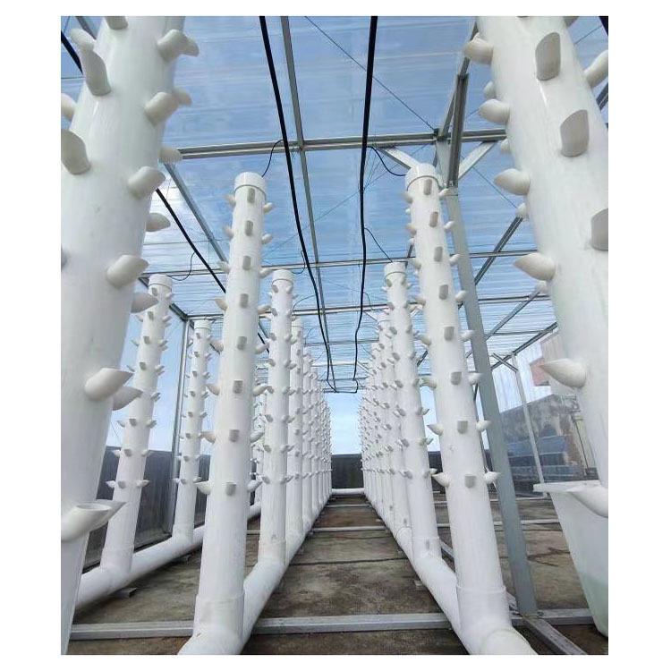 PVC Vertical Hydroponic Planter Column with Planting Cups for Soilless Cultivation and Balcony Vegetable Growing.
