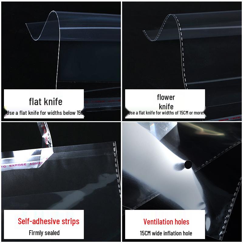 Thickened Transparent OPP Plastic Self-Adhesive Jewelry Bag 4*6cm, double layer 5 thread (100 pieces/bag)