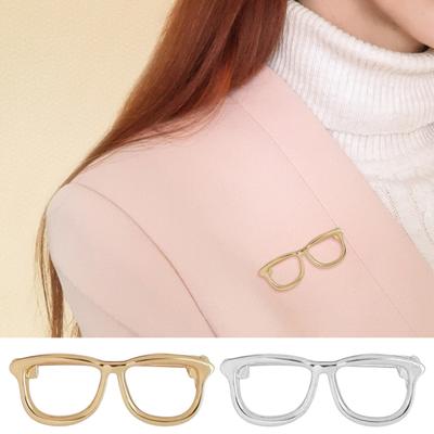Feminino broche óculos forma decoração inoxidável requintado antiderrapante resistente ao desgaste casaco colarinho chapéu cachecol decoração roupas pino vestuário jóias