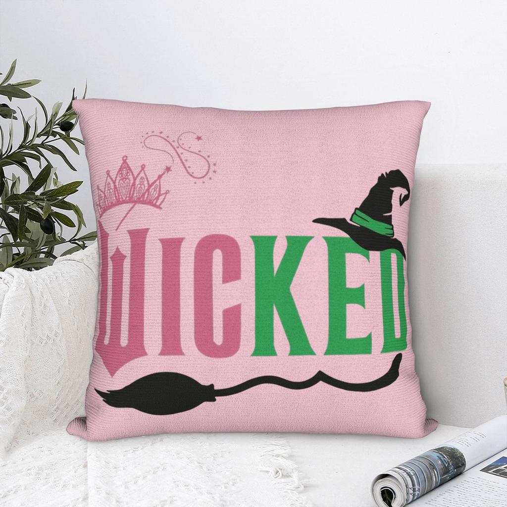 Wicked Movie Pink And Green Pillowcase Printing Fabric Cushion Cover Decoration Pillow Case Cover Seater Square 18"