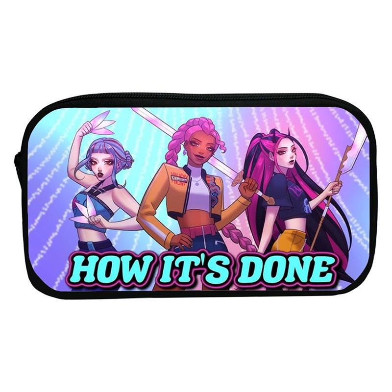 Kpop Demon Hunters Student Pencil Case Cartoon Large Capacity Pencil Box Stationery Supplies Girl Cosmetic Storage Bag Gifts