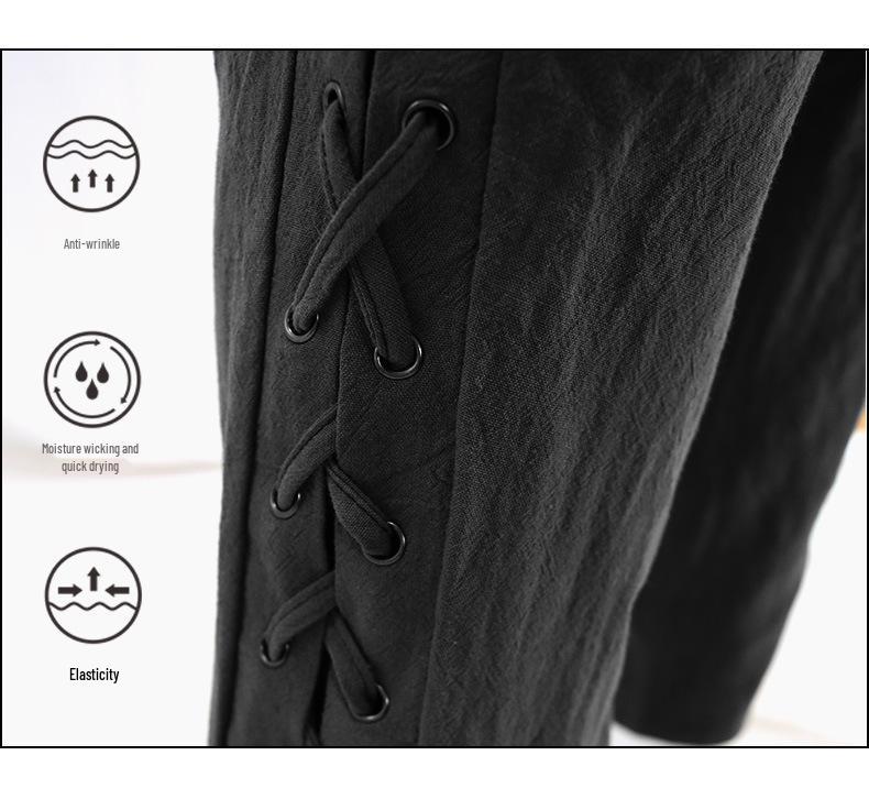 2025 Men's Medieval Striped Pirate Leggings Cosplay Costume Pants