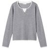 Hotwind Women's Faux Two-Piece Round Neck Knit Sweater