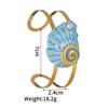 Golden Ocean Style Bracelet Waterproof Starfish Shell Enamel Conch Bracelet Exaggerated Various Wide Cuff Bracelet Party Jewelry