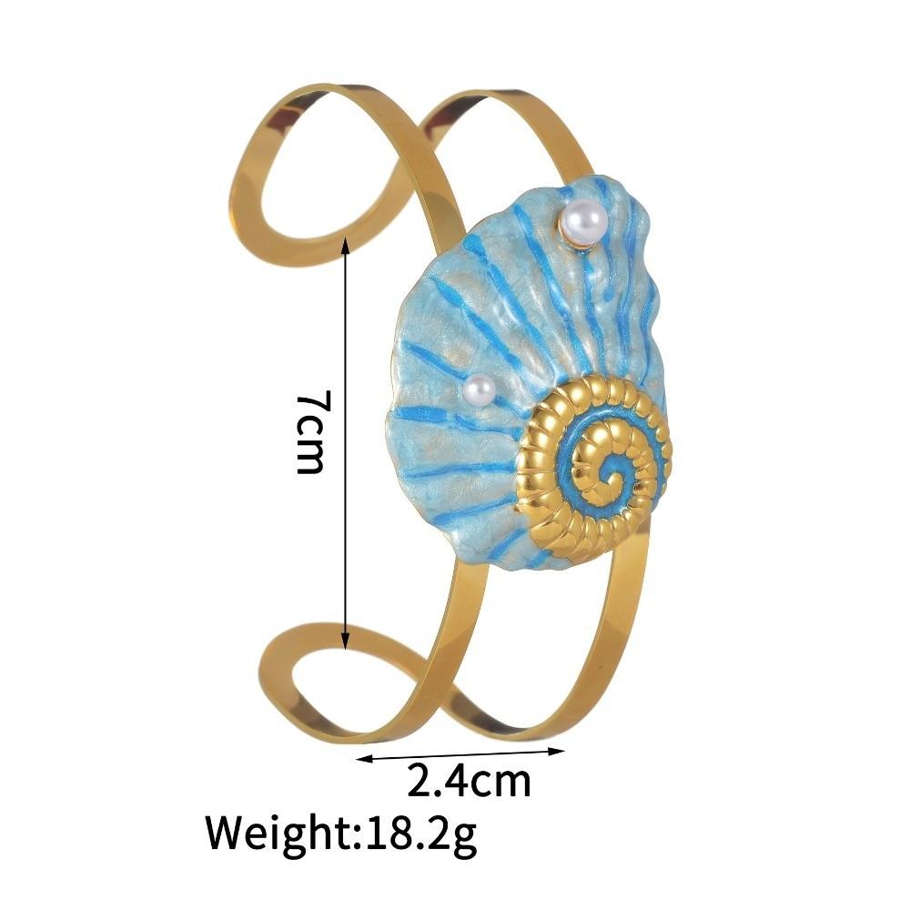 Golden Ocean Style Bracelet Waterproof Exaggerated Enamel Conch Bracelet Various Starfish Shell Turtle Shell Bracelet