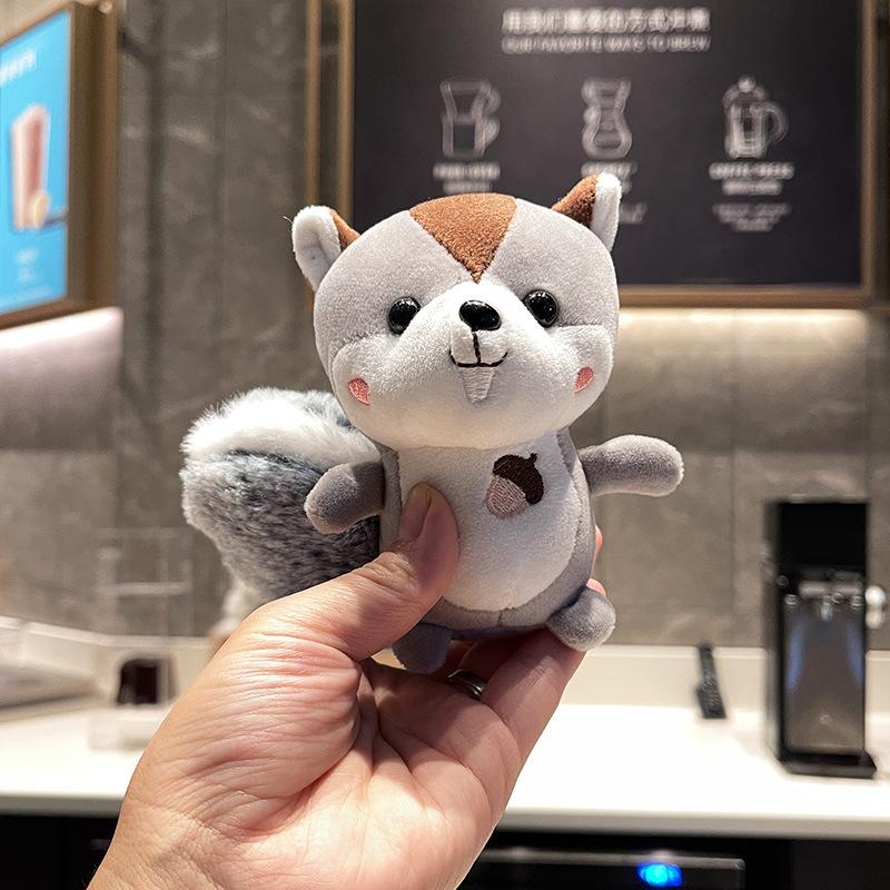 

11Cm Squirrel Plush Toys Multicolor Simulation Animal Doll Keychain Stuffed Soft KeyBag Pendant Home Decorative Children Girl 11cm