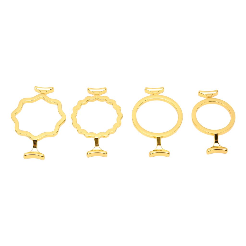 4Pcs Wax Seal Molds Gold Color Zinc Alloy Assorted Style Sturdy  Wax Seal Stamp Rings for 0.9