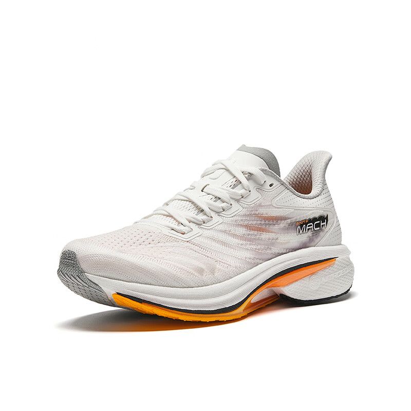 Anta Mach 4.0 Tecnologia de Nitrogênio Amortecimento de Treino de Corrida Durável Rebote Cano Baixo Tênis de Corrida Tênis Masculino Branco Amarelo Cinza 112425583-7