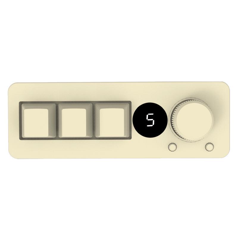 Customizable Mini Mechanical Keyboard with Knob (3-Key/4-Key, One-Key Copy/Paste/Cut)