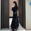 Plus Size French Patchwork Round Neck Summer Dress - Women's Versatile Solid Color Skirt