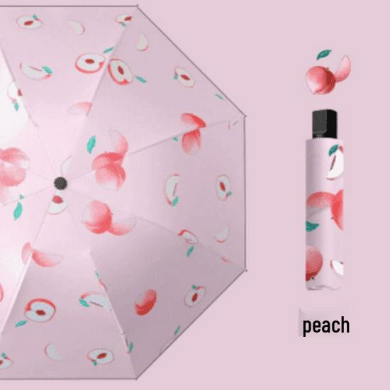 

Автоматический зонт с защитой от УФ-лучей с фруктовым узором: Креативный трехслойный дизайн для солнца и дождя