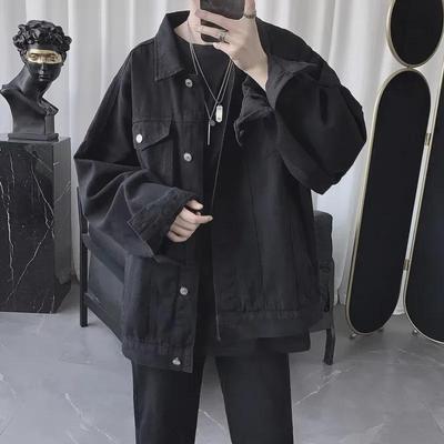 Men's Korean-Style Japanese Denim Jacket - Trendy, Loose-Fit, All-Match Workwear for Spring & Autumn