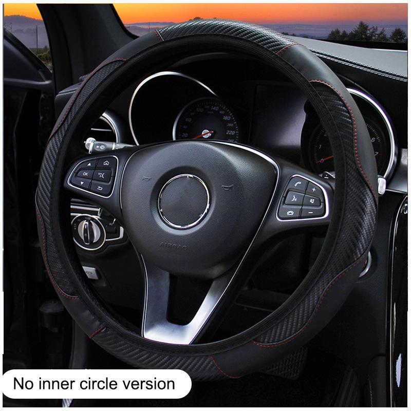 PU Carbon Fiber Leather Car Cover Automotive Supplieswithout Inner Ring SuitableSuitable for 14.5-15 Inches of Automotive