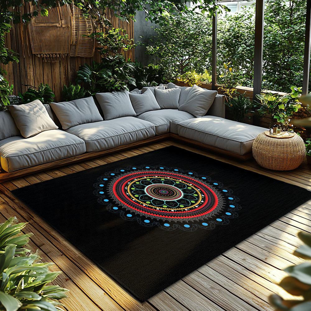 Boho Area Rug Washable Non Slip Modern Abstract Geometric Pattern Living Room Bedroom Floor Mat Home Decor Indoor Outdoor Carpet