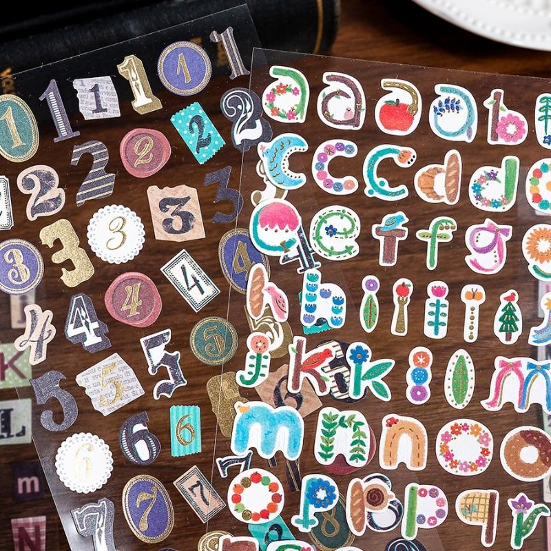 New Creative 6Sheets/Set 26 English Alphanumeric Stickers Puzzle Student Office Stickers Decoration Graffiti Stickers Gifts