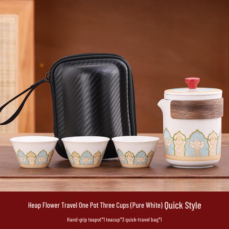 Portable Outdoor Gongfu Tea Set: Quick-Brew Travel Cup with Logo Print - Ideal for Camping and Business Souvenirs
