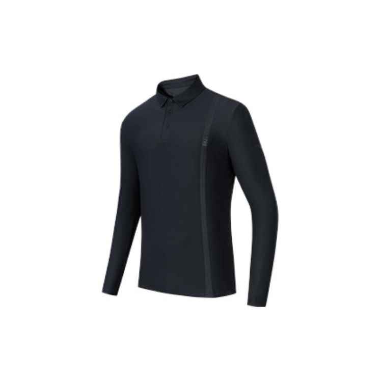 

Anta Футболка с длинным рукавом и воротником-поло Slim Fit, однотонная, мужская, черная 152317416-3 L