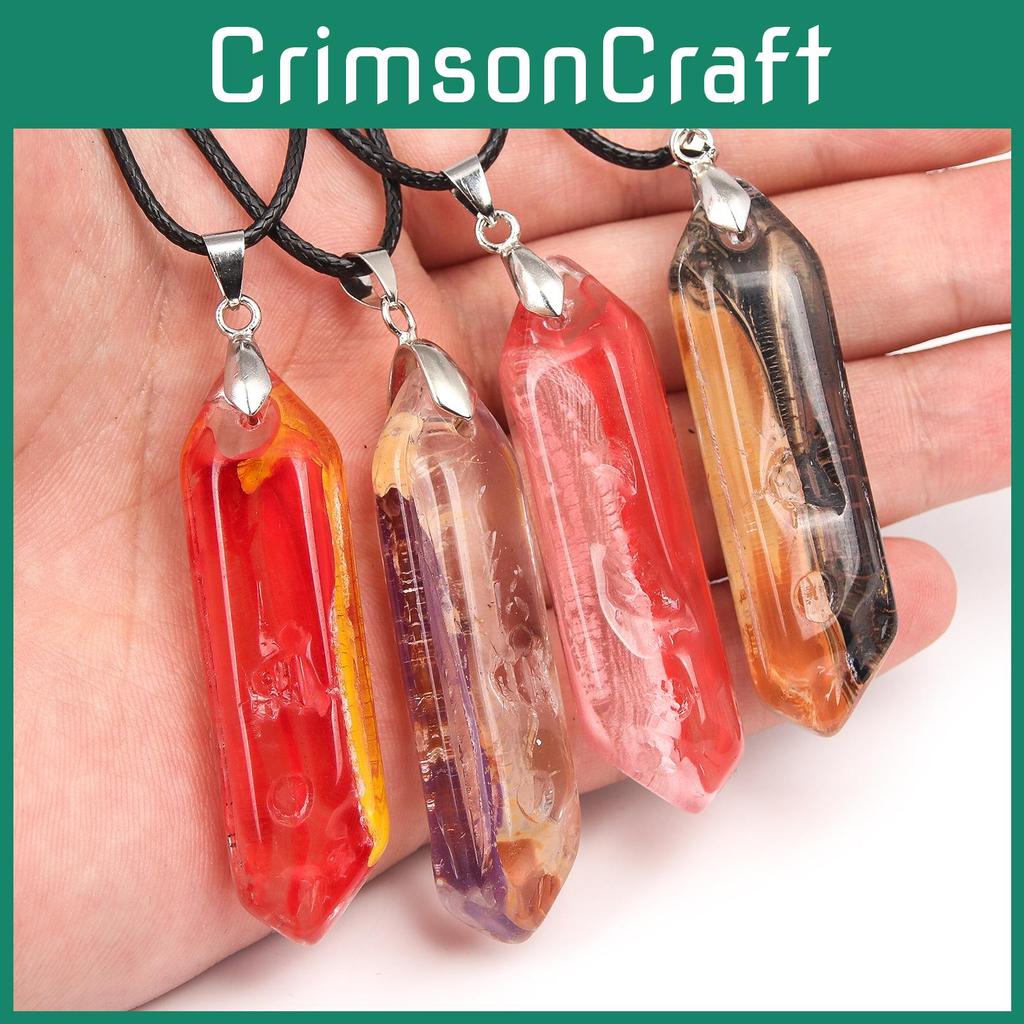 Hexagon Stone Natural Necklace With Crystal Bullet Pendant For Wear Fashion