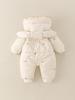 Thickened Fleece-Lined Winter Jumpsuit for Newborn Baby Girls - Cute Hooded Outfit for Outings