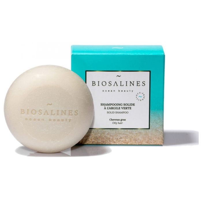 Biosalines Shampooing Solide Cheveux Gras À l'Argile Verte 75g