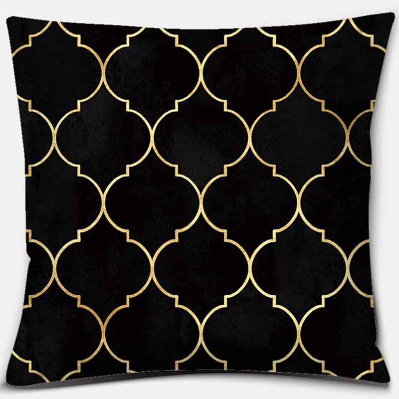 Black Geometric Printing Pillowcase Home Decoration Car Sofa Cushion Cover