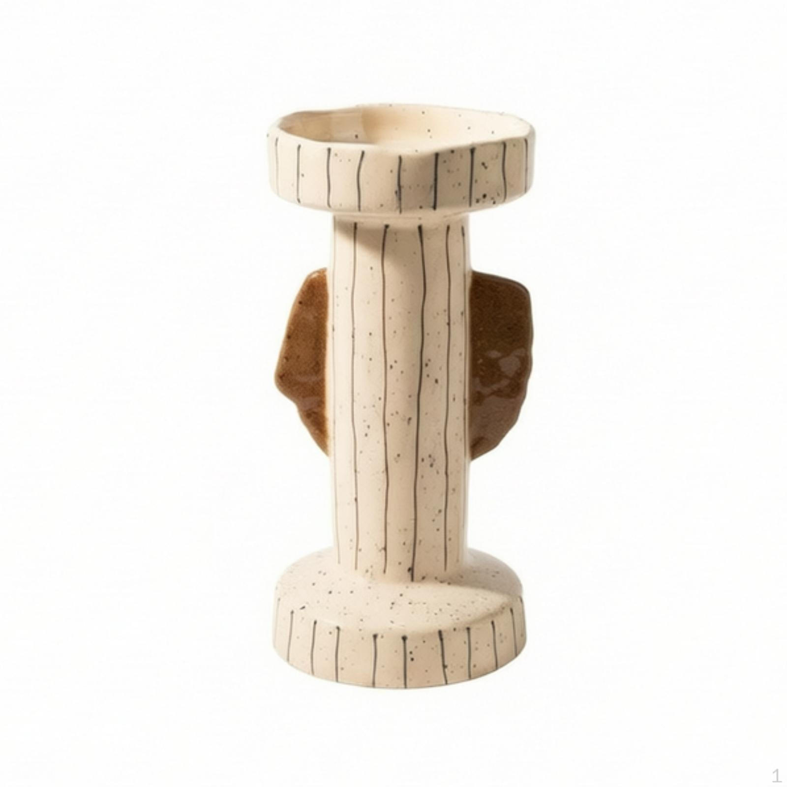 Candlestick with Ears CeramicStyle Sculptural Cream Candle Holder Cups for