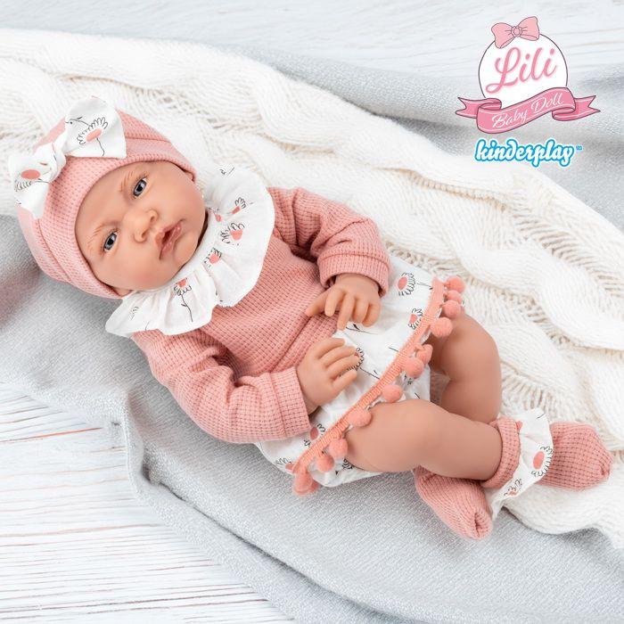 Poupée Bébé Interactive Réaliste 41 Cm Avec Sons Et Accessoires – Kinderplay Lili (KP4180)