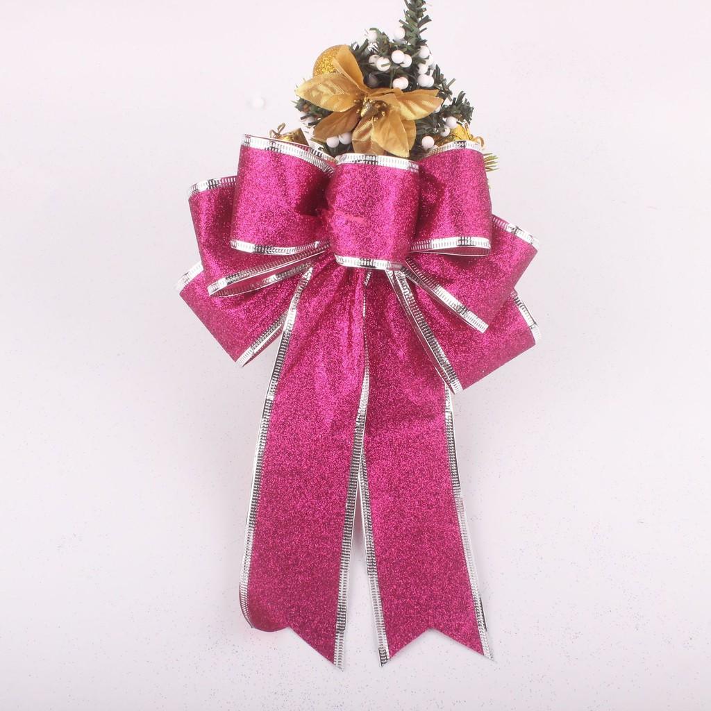 Stunning Multicolor Sparkling Glitter Christmas Tree Bow Ribbons For Holiday Celebrations