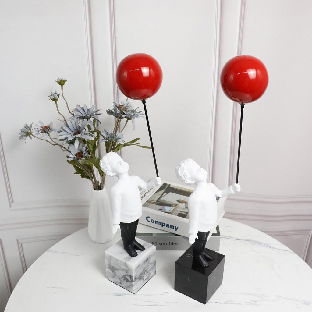 Nordic Balloon Boy Sculpture for Home or Office Decor