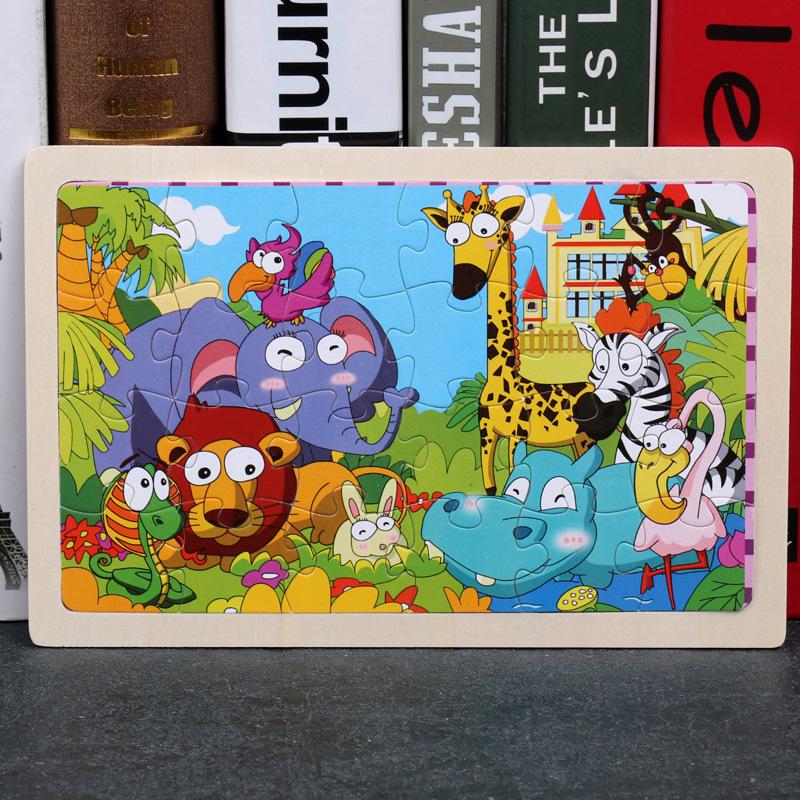 Wooden Animal Jigsaw Puzzle with Frame for Children 0-3 Years – Educational Toy & Gift