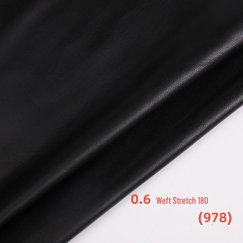 Elastic Lamb Grain PU Faux Leather Fabric - Waterproof and Wash-Free Imitation Leather for Clothing and Accessories