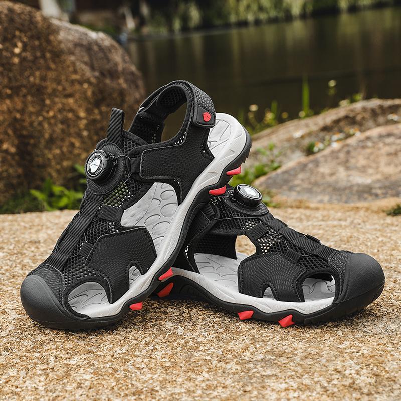 Fashion Hollow Out Summer Shoes All-match Soft Sandles Outdoor Breathable Comfort Slip On Wading Aqua Flats Handmade Casual Men Sandals