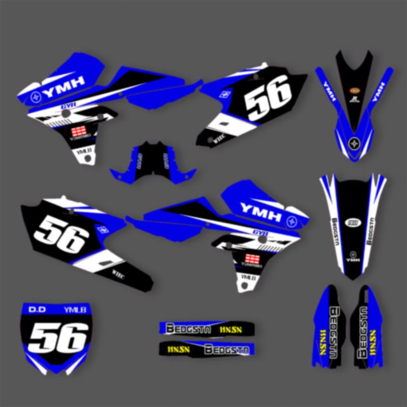 PowerZone Custom Team Graphics Backgrounds Decals Stickers Kit For YAMAHA 14-18 YZ250F 15-18 YZ250FX WRF250 14-17 YZ450F