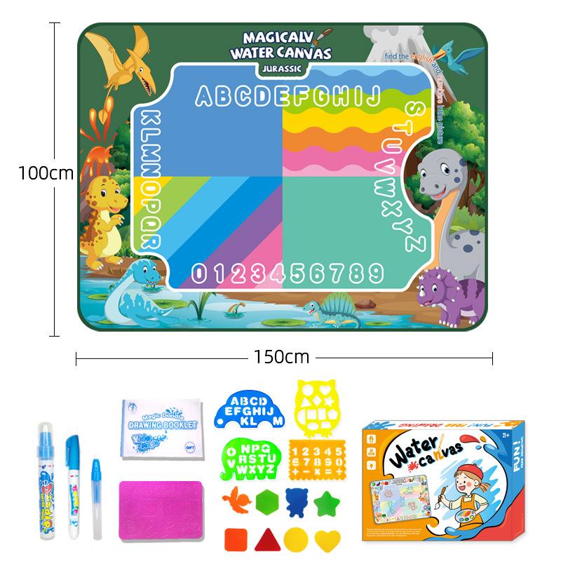 Magic Water Canvas Children Water Painting Blanket Early Learning Oversized Animal Dinosaur Numbers Magical Color Diy Toy