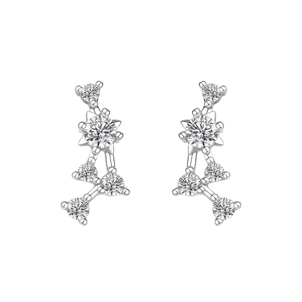 Korean Fashion Twelve Constellation Earrings for Women S925 Sterling Silver Exquisite Sparkling Zircon Earrings