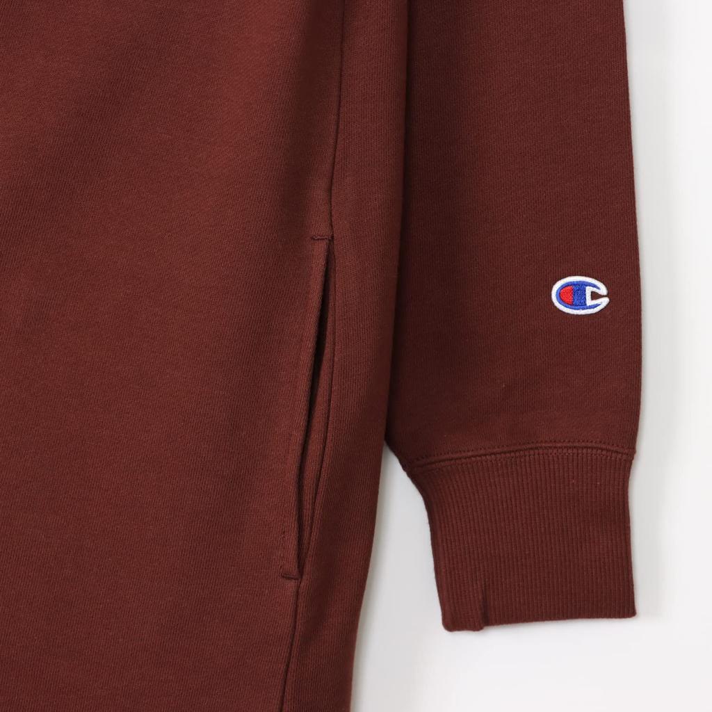 One Piece Long Sleeve One Point Logo Embroidery Crew Neck Sweat One Piece Dress Basic CWSW053Z Brown L [Champion] Women's