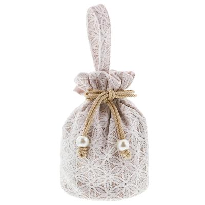 Lace Drawstring White Drawstring Flower Everyday Graduation Completion Hakama [KIMONOMACHI] Bag, Bag, Lace, Kimono, Ceremony, Ceremony,