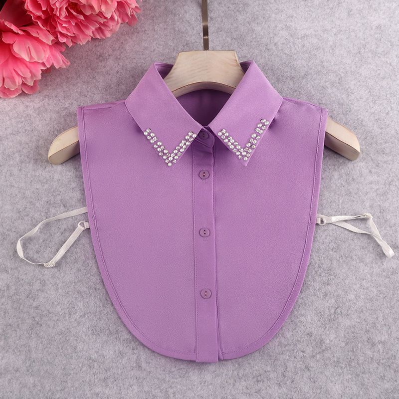 Μόδα Χρώμα Καραμέλας Λευκό Ψεύτικος Γιακάς Πουκάμισο Γυναικείο Ψεύτικος Γιακάς Μισό Πουκάμισο Μπλούζα Ψεύτικος Γιακάς Γυναικείο Πουλόβερ Πουκάμισο Αποσπώμενοι Γιακάδες